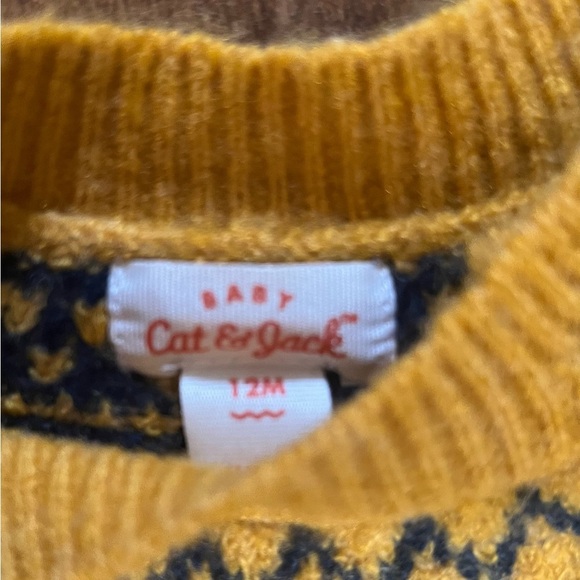 NWT fair isle baby girl 2 two piece outfit 12 months yellow sweater pants - Picture 7 of 7